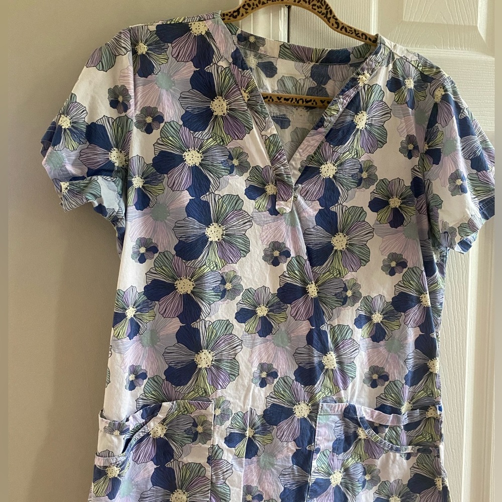 Nurse Mates Floral Scrub Top